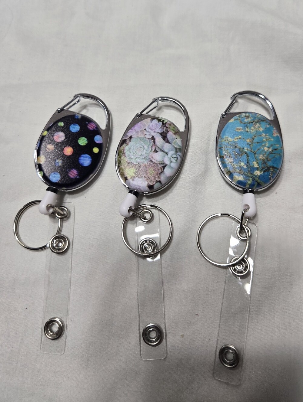 Retractable reel for key ring & badge holder Set Of 3